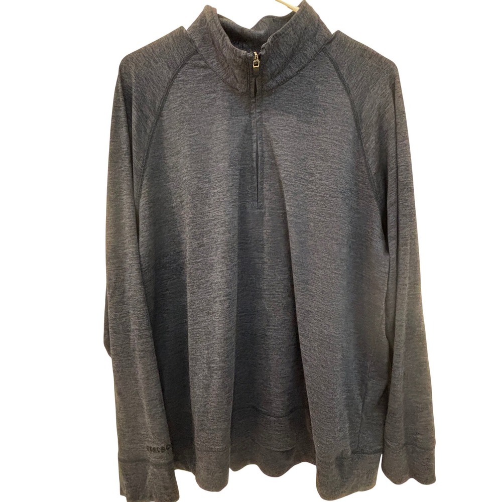Bonobos Golf Mens Quarter Zip Pullover Heathered Navy‎ Blue Large